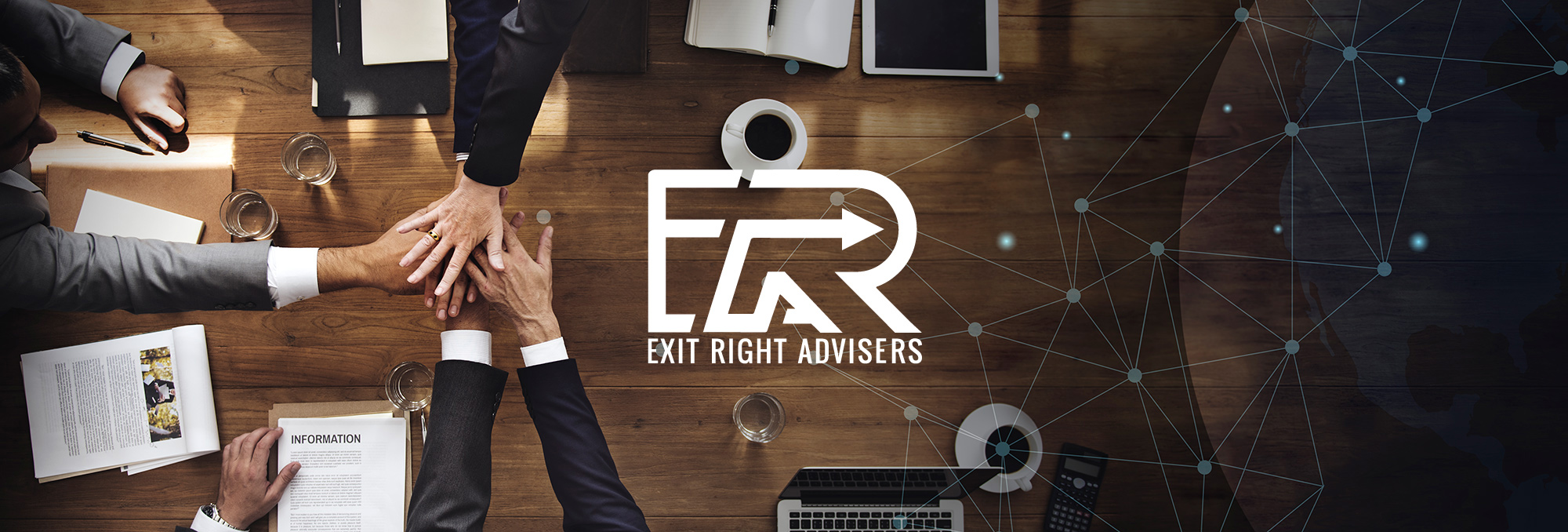 Company executives with Exit Right Advisers logo